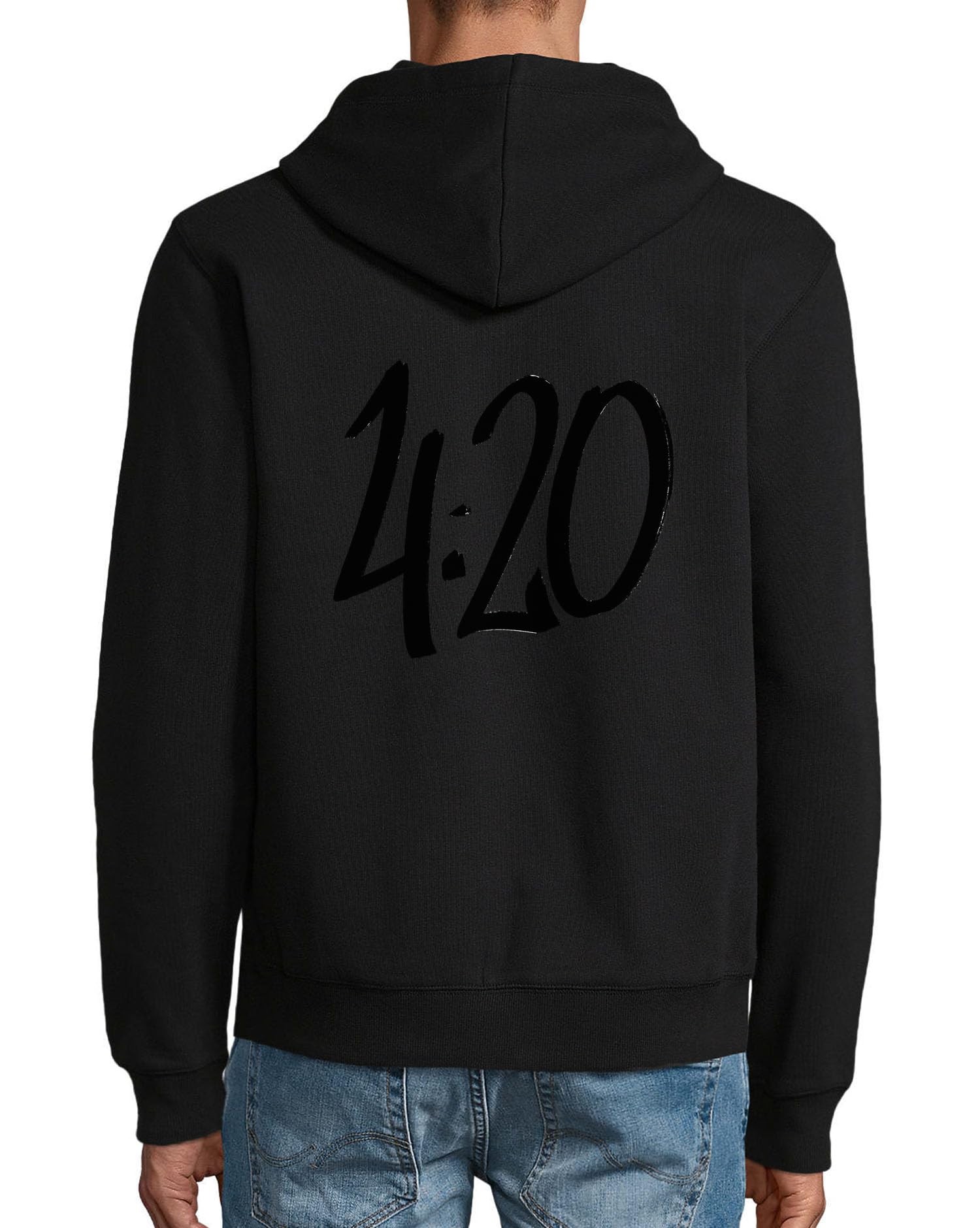 420 Art Felpa con cappuccio in misto cotone con cerniera nera