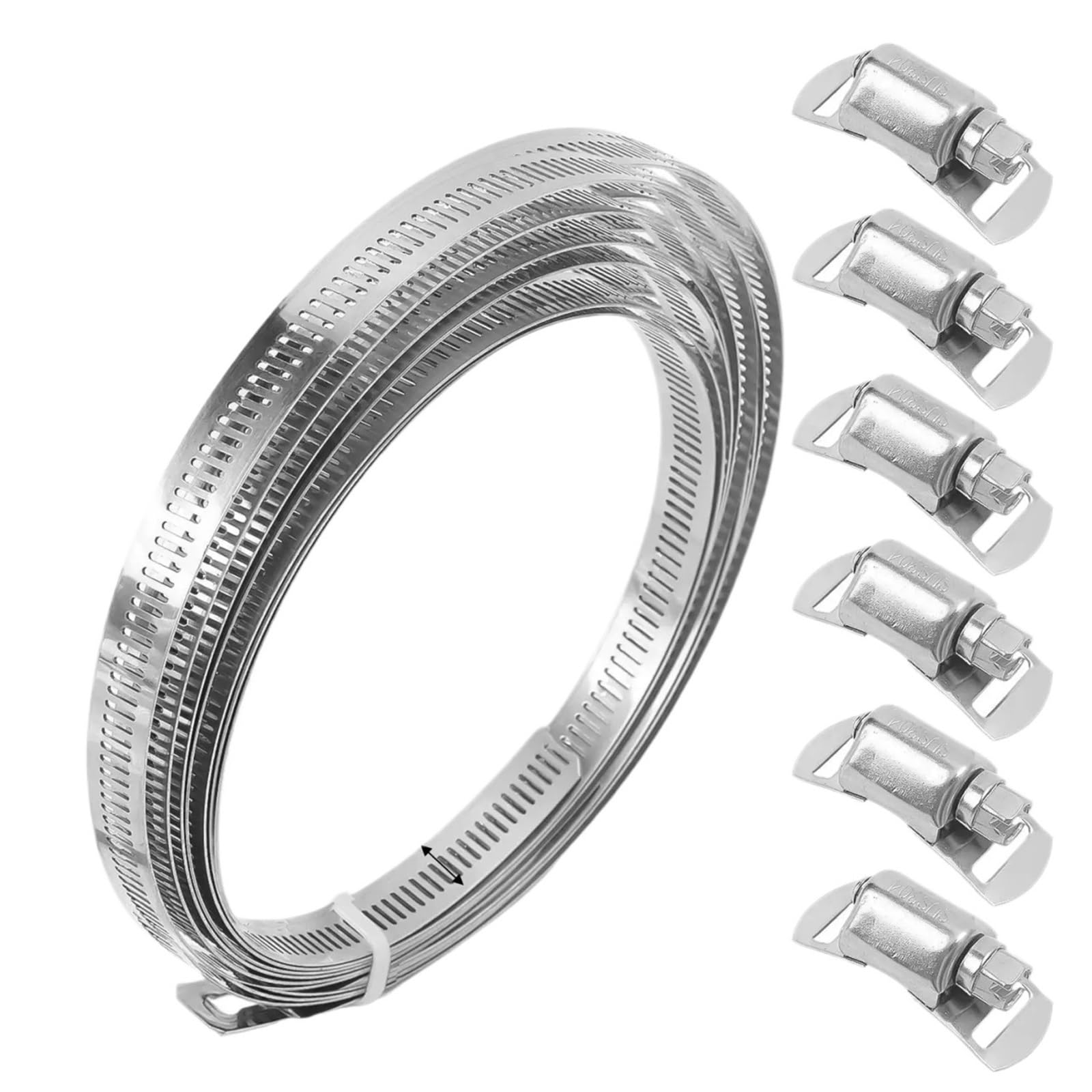 3set Adjustable Hose Clamps Worm Gear Stainless Steel Clamp Fasteners Automobiles Accessories and for Tube(2.5m)