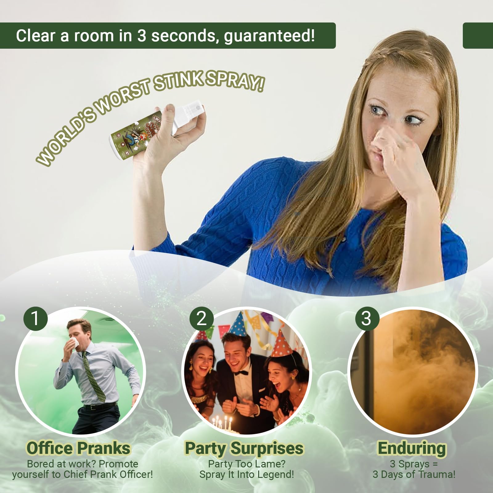 Prank Spray Extra Strong 60ml, Stinky Spray Weird Stuff, Super Potent Gag Spray, Funny Prank Gift for Party, Office Joke, Bus, Elevator (30ml*2)