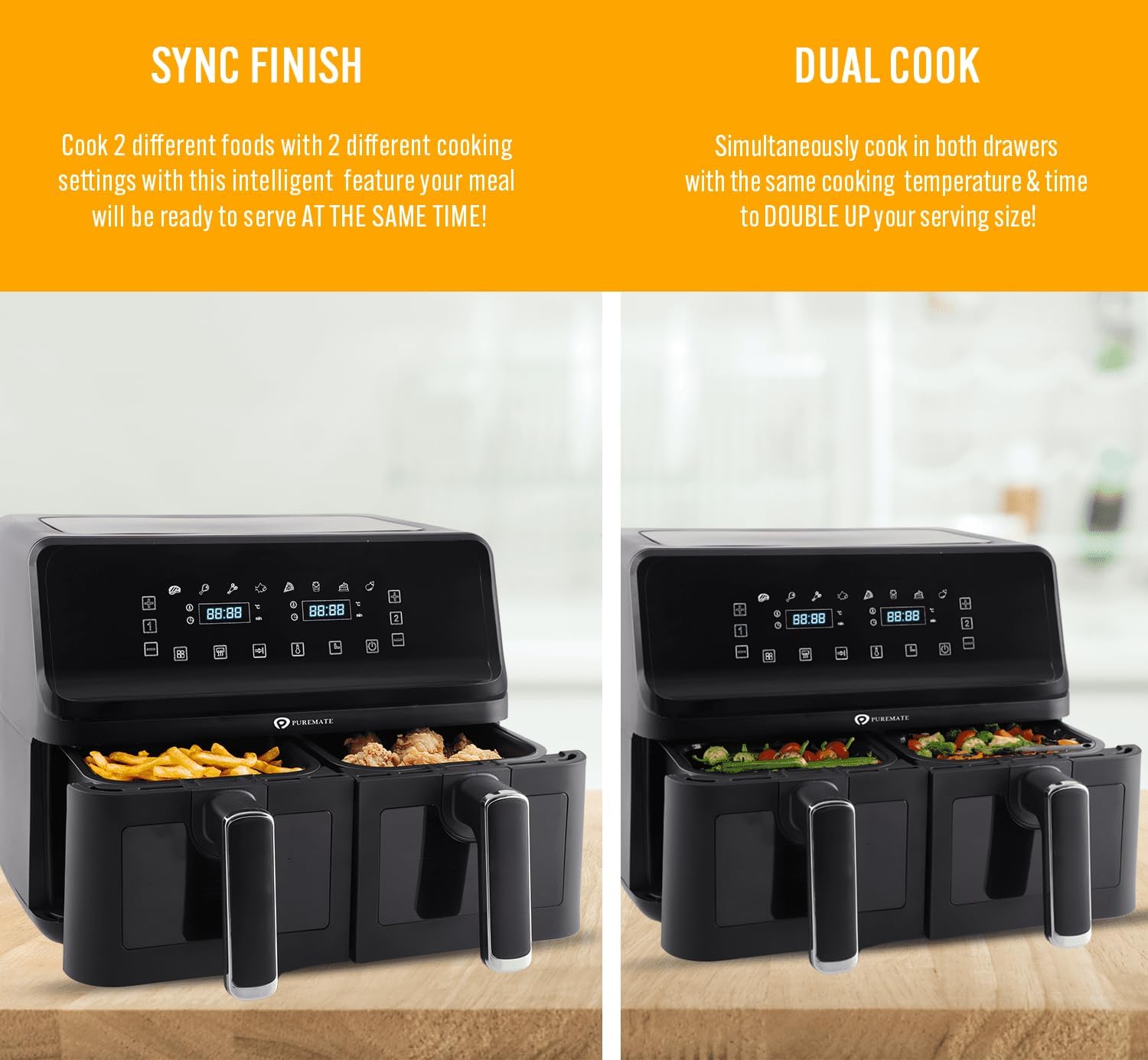 PureMate PM924 Air Fryer Sync Finish and Dual Cook