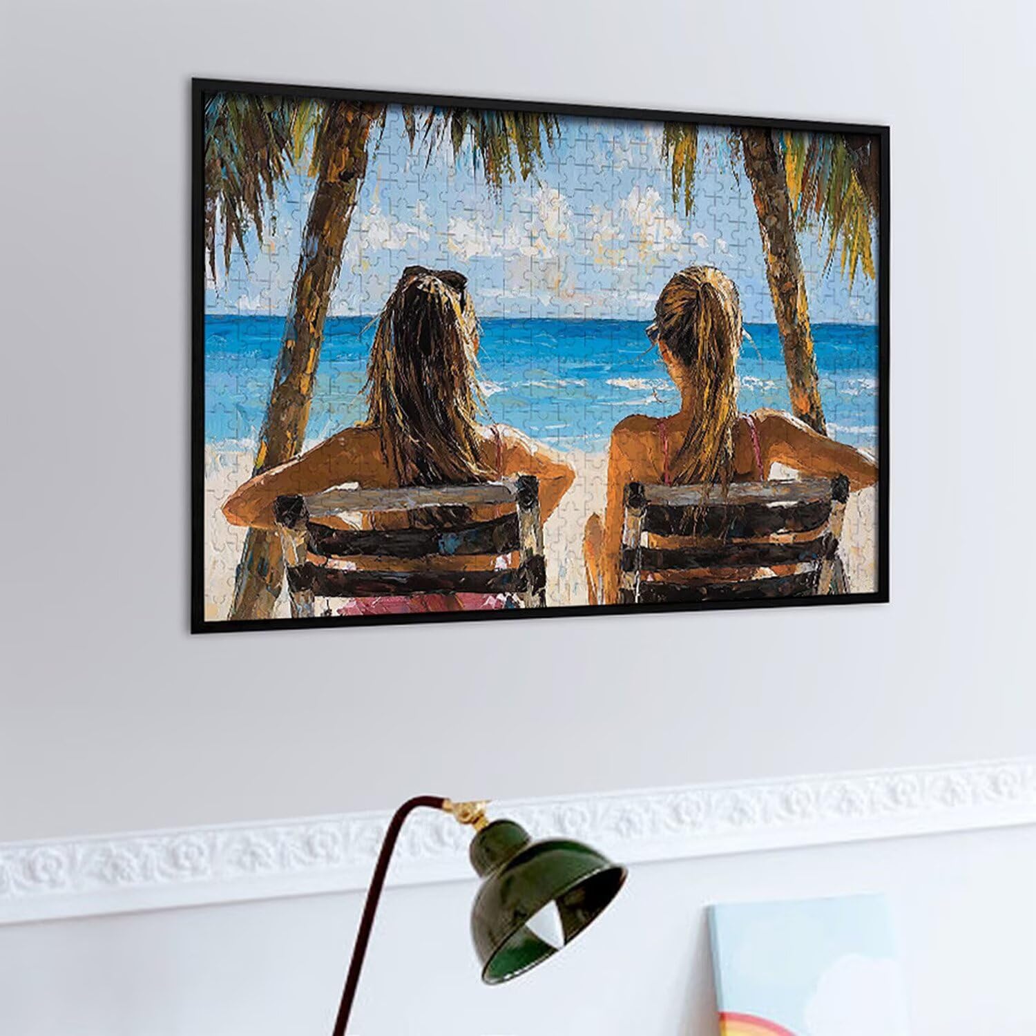 Puzzle 4000 elementów, puzzle dla dorosłych, wyzwanie puzzle, puzzle dla całej rodziny, napis na plecach, prezenty dla mężczyzn kobiet, temat: (kobieta plażowa) z-745
