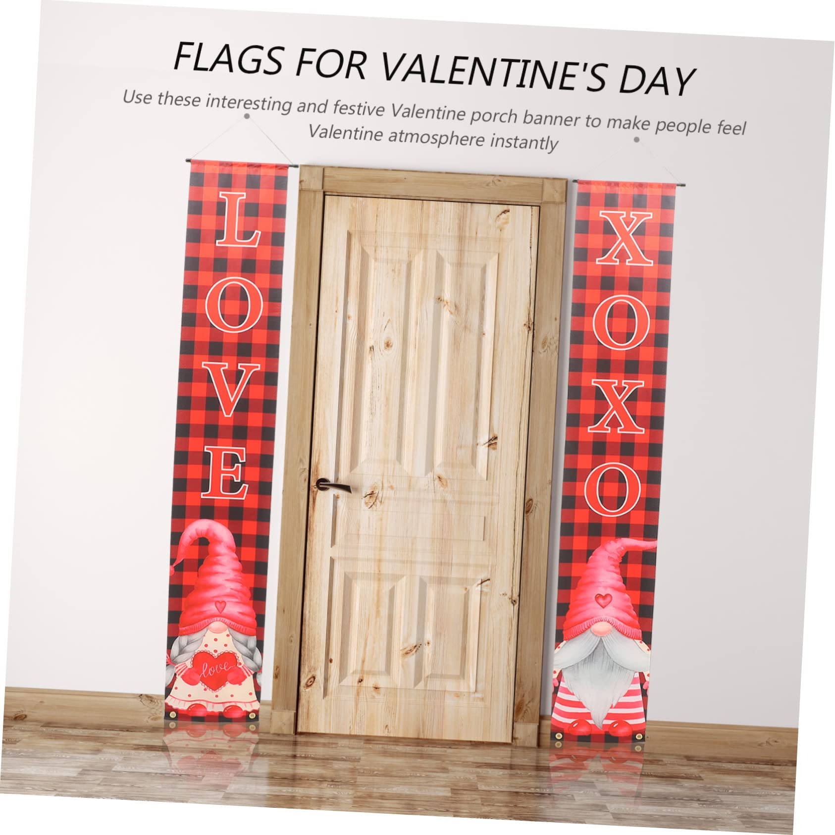 ABOOFAN Lot De 3 Paires De Drapeaux De Saint-valentin À Suspendre Sur Une Porte En Polyester Robuste Pour Les Fêtes Décoration Dextérieur Et Dintérieur Faciles À Installer