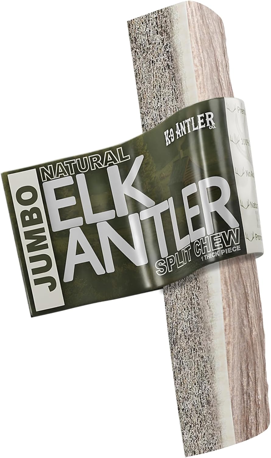 Elk Antlers for Dogs – Jumbo Split, Irresistible Chew, USA Sourced, Naturally Shed & Ethically Harvested.