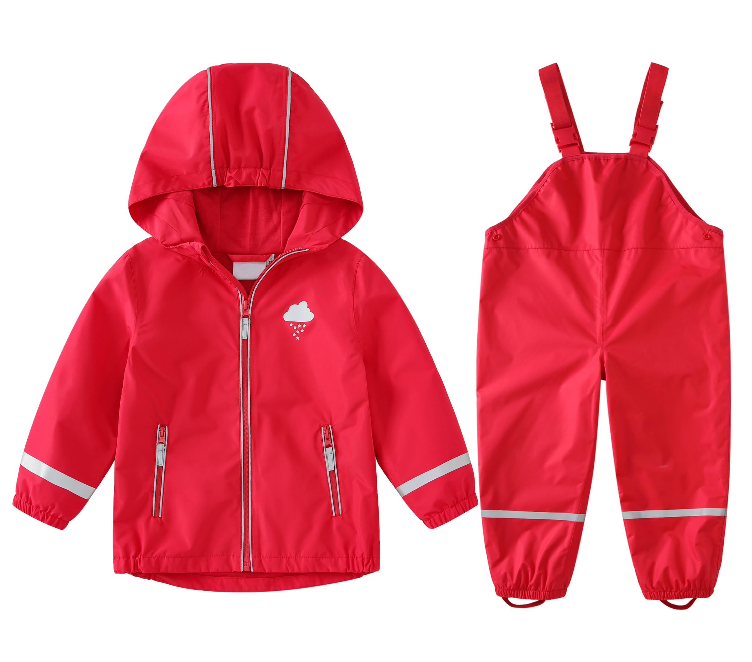 Chaqueta Impermeable Pantalón Impermeable para Niños Niñas, Chubasquero Impermeable para Unisex, Traje de lluvia, Intemperie Pantalón de Lluvia Bebé Niño Niña Ropa Impermeable, 12 Meses-8 Años