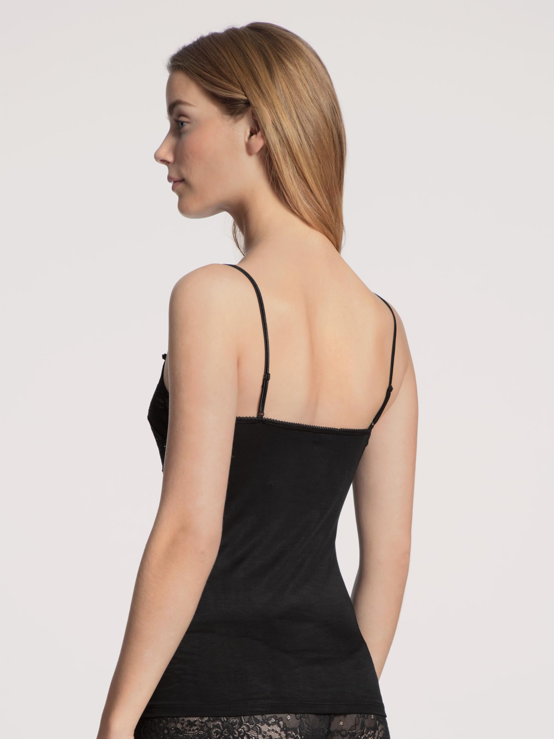 CALIDA Sensual Secrets Spaghetti-Top Damen, verstellbare Träger | Brustbereich aus zarter, semitransparenter Spitze, verstellbare Träger