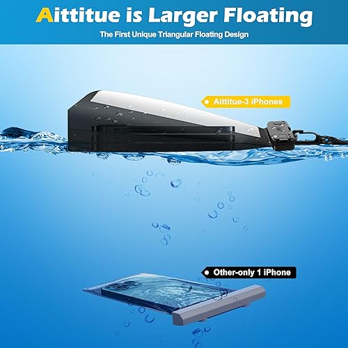 Miniatura 3 de Bolsa flotante impermeable para teléfono, paquete de 2 soportes flotantes transparentes para teléfono celular con cordón, funda impermeable