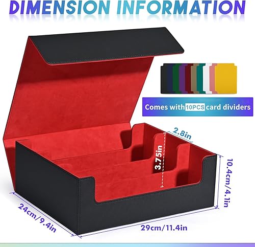 Miniatura 3 de Caja de almacenamiento de tarjetas para tarjetas intercambiables, más de 1800 fundas de piel sintética para cartas de comandante, soporte magnético