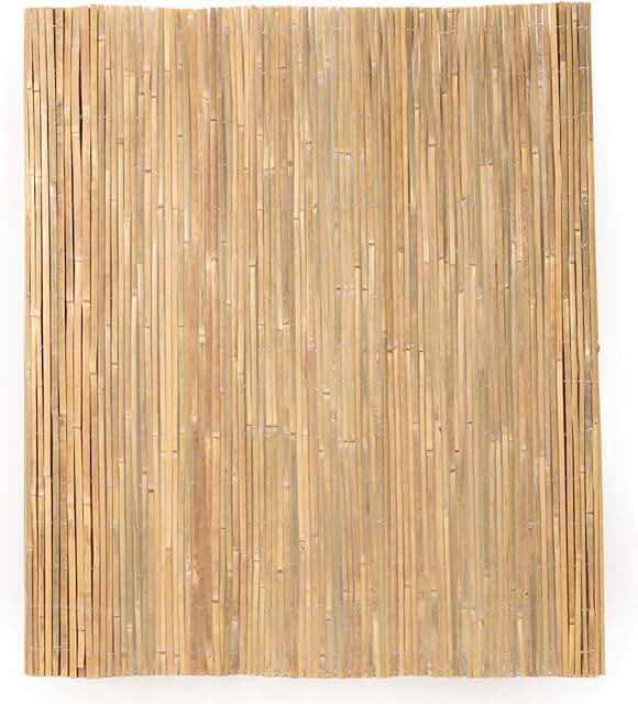 Mininfa Natural Bamboo Slat Screening, Eco-Friendly Privacy Slat Fence, ...