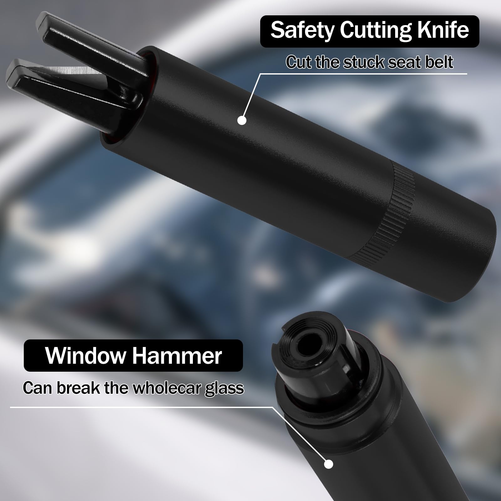 KTZCTPCA 2 Pack Car Safety Hammer Emergency Escape Tool, One Second Car Window Breaker Seatbelt Cutter, Spring-Loaded Glass Breaker Windows Glass Breaker Safety Hammer Auto Rescue Tool Window Breaker