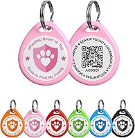 ilfindyou Personalized QR Code Cat Tags for Small Kittens - Pink Collar Tags with Scan Location Alerts