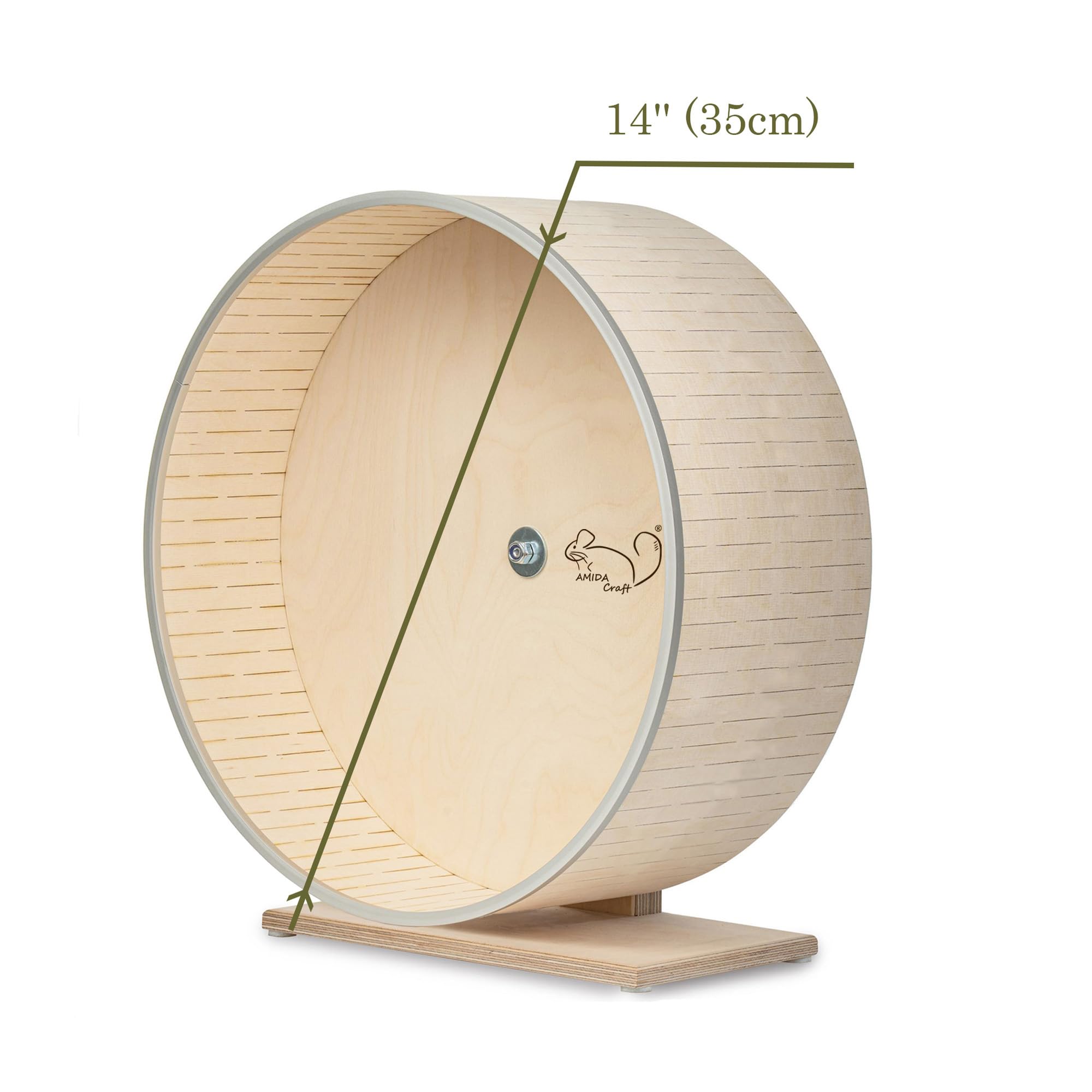 Laufrad für Schildkröten, extra breite 15 cm (6 Zoll) Lauffläche, Doppelkugellager, rutschfeste Schiene, Indoor-Haustier-Trainingsrad (14 Zoll (35 cm) auf einem Ständer)