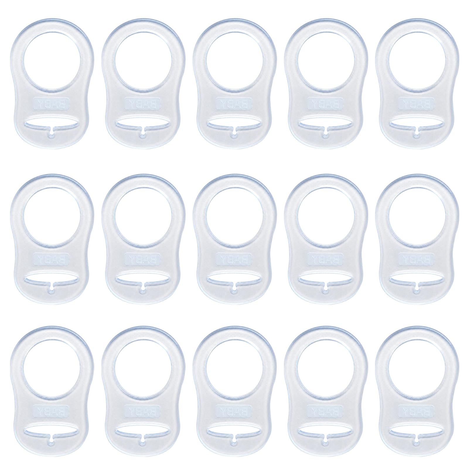 15PCS Silicone Dummy Clip Adapter, Baby Nipple Clips Adapter Rings