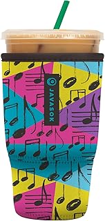 Sok It JavaSok Iced Coffee & Cold Soda Insulated Neoprene Cup Sleeve (Music to My Ears, Large: 30-32oz)