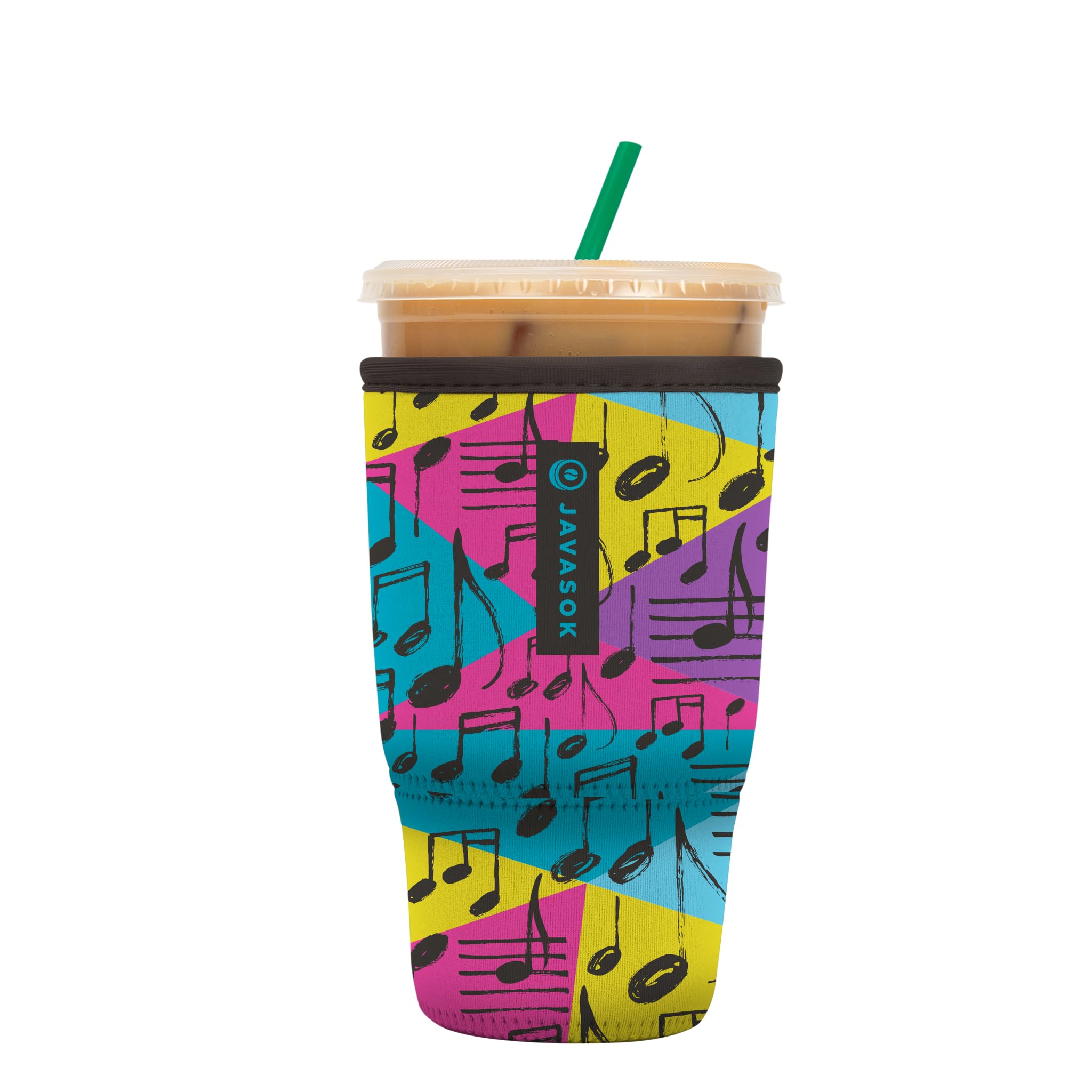 Sok It JavaSok Iced Coffee & Cold Soda Insulated Neoprene Cup Sleeve (Music to My Ears, Large: 30-32oz)