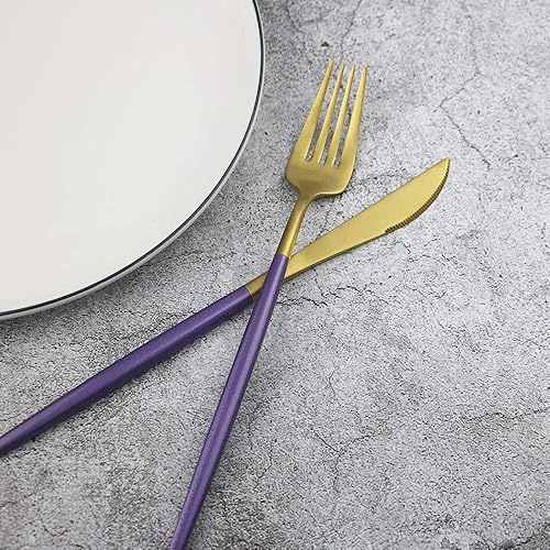 Vista 62 de JASHII Juego de cubiertos y cubiertos de plata mate de acero inoxidable 18/10, juego de 5 piezas de lujo, para bodas, eventos, restaurantes, incluye