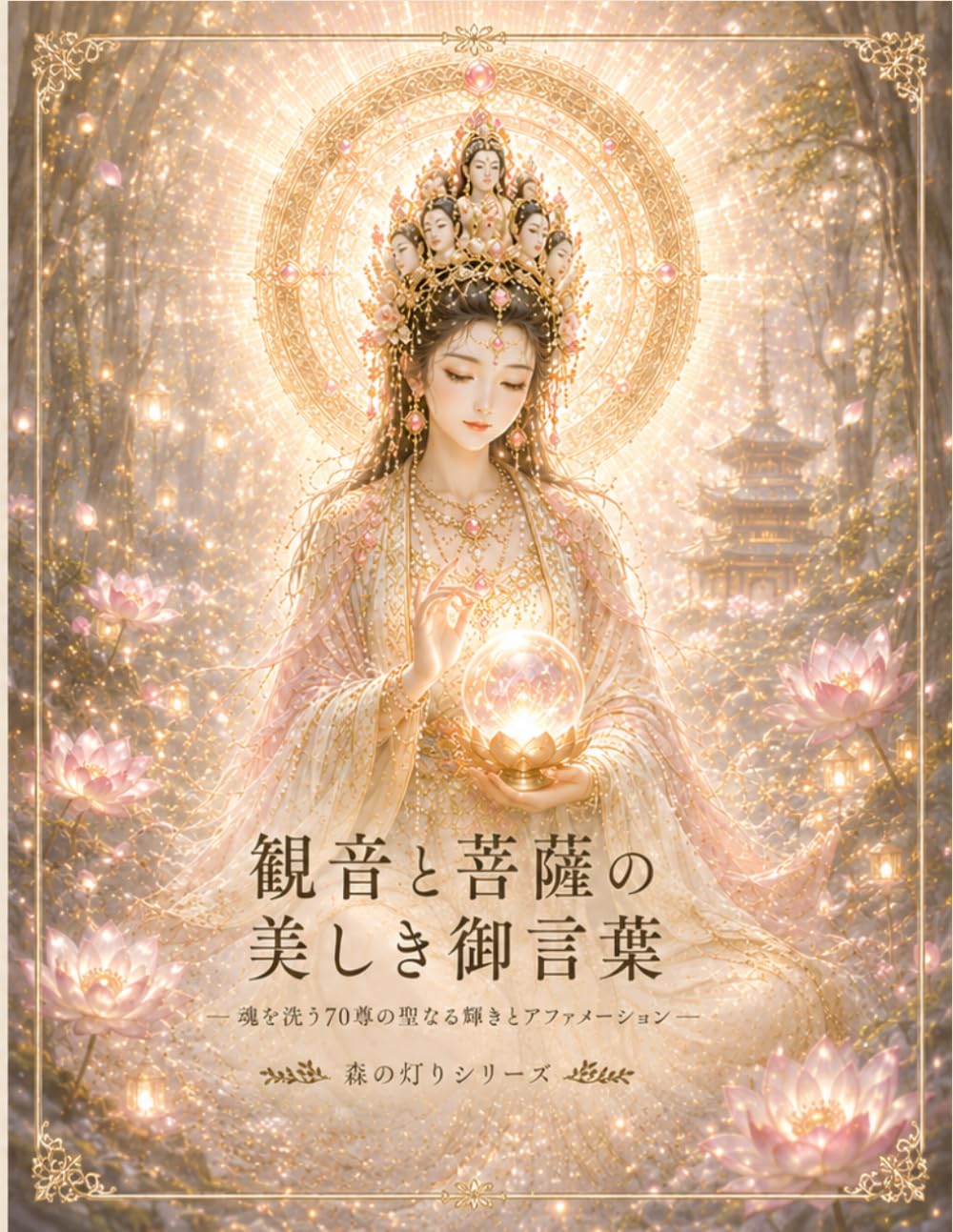 観音と菩薩の美しき御言葉: 魂を洗う70尊の聖なる輝きとアファメーション：仏教の知恵と光のアートがあなたの心に寄り添うオラクルブック (森の灯りシリーズ)