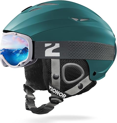 ZIONOR Lagopus H1 - Casco de snowboard para hombre o mujer, con control de flujo de aire, ajustable