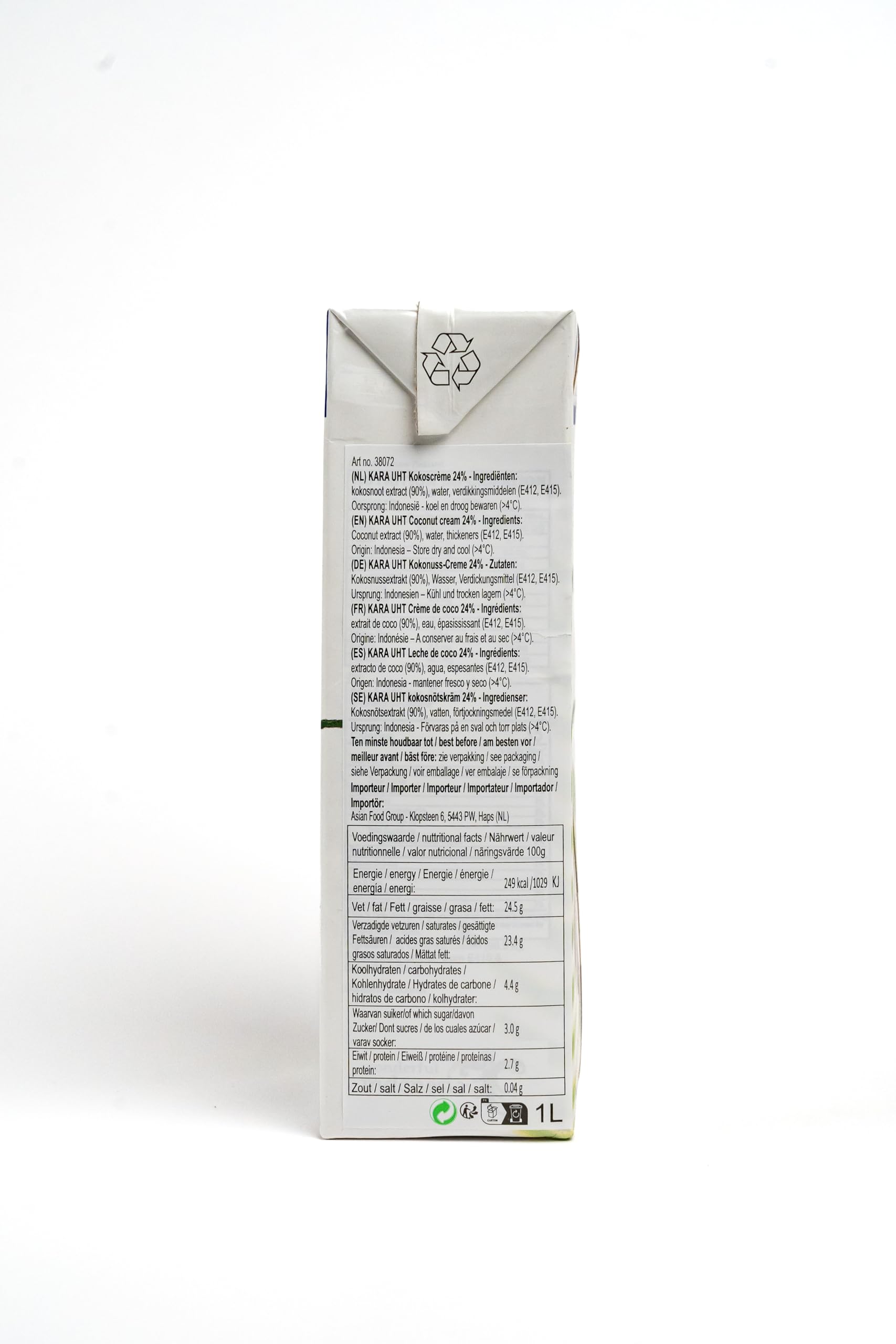 kara - 5er Pack Premium Kokosmilch 1 Liter "extra cremig" - Original Kokosnussmilch zum Kochen, Backen und für Desserts - Coconut Milk UHT Cream
