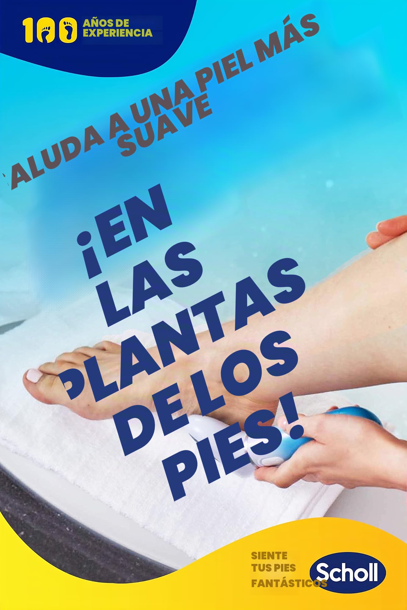 Scholl Velvet - Lima de pie eléctrica con recambio exfoliante, color azul