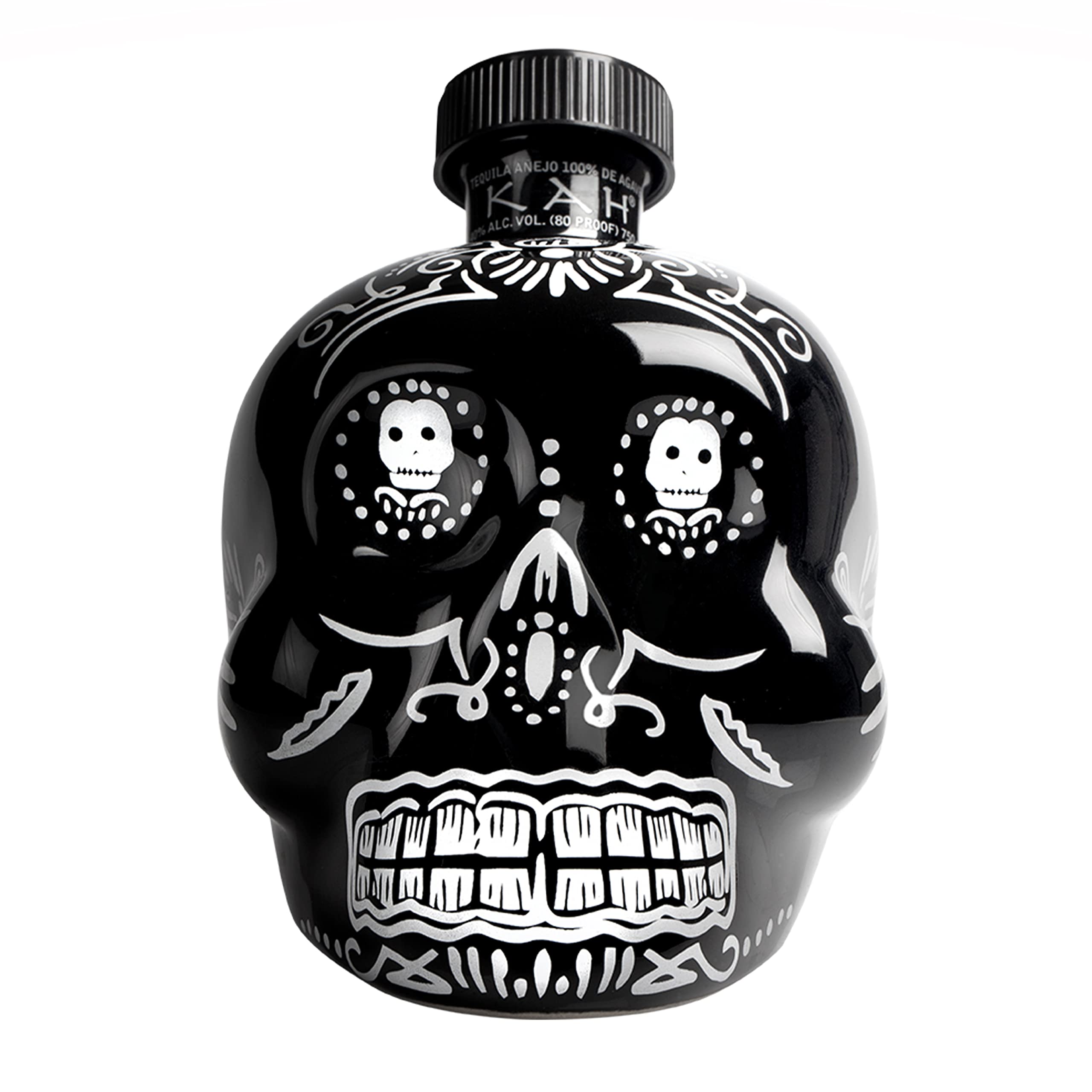 KAH Anejo Tequila 70cl, 40% ABV, Day of the Dead Decorated Bottle, 100% Blue Agave, Double Distilled & Oak Cask Aged