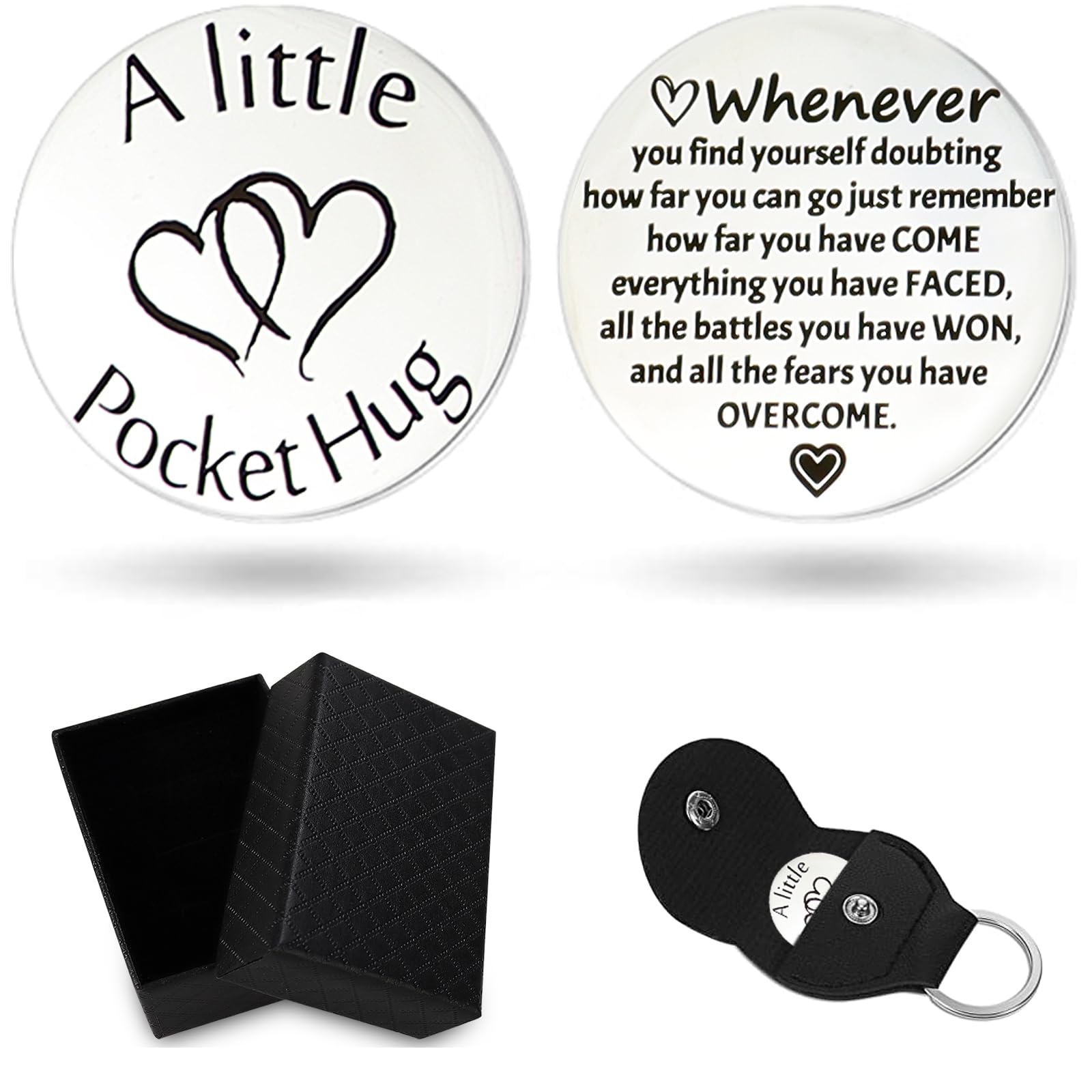 Yiflin Unique Gifts for Women,Men,Friend,Family - Birthday, Christmas, Valentine's Day Gifts - Pocket Hug Token with Keychain