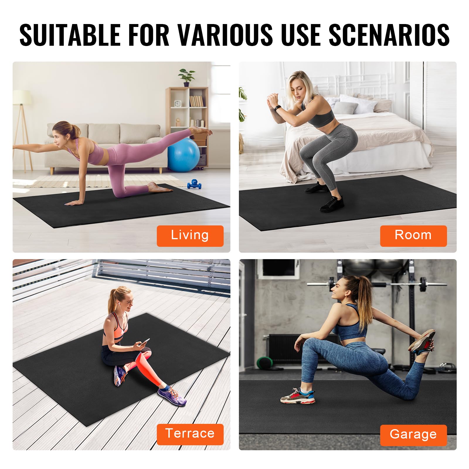 Large Exercise Mat - Premium Yoga & Fitness Mat -7