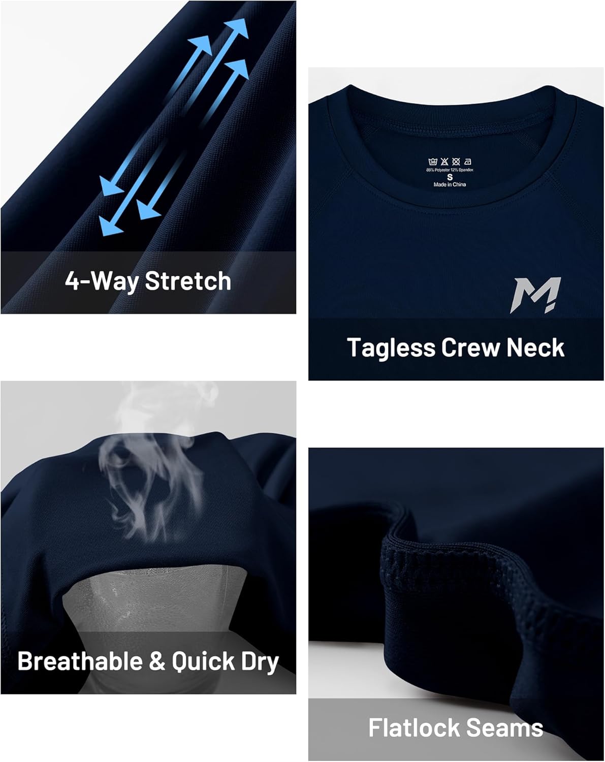 Moozava Boys Compression Shirt Long Sleeve Quick Dry Youth Undershirt Football Baseball Kids Athletic Soccer Base Layer Tops - Image 4