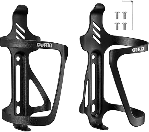 Miniatura 11 de Corki Cycles - Jaula para botellas de agua con carga lateral derecha, soporte para botellas de agua para bicicletas de carretera y montaña, 2 Negro