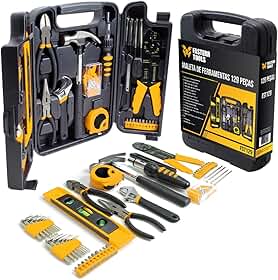 Kit de Ferramentas Fasterr FST129 com 129 Peças – Jogo Completo com Alicates, Chaves, Bits, Trena e Maleta Plástica