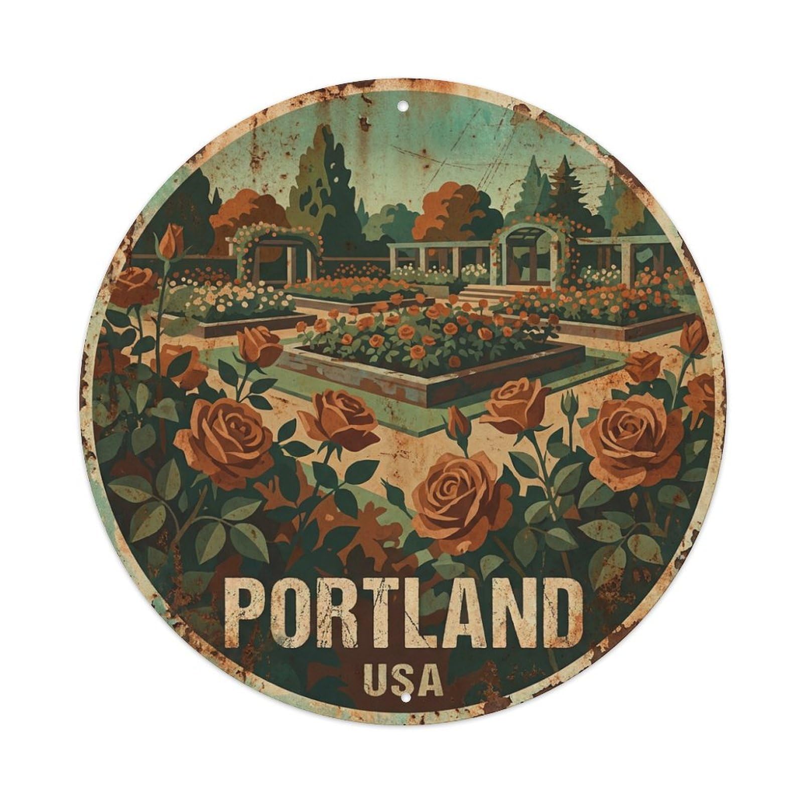 Tgrcjimh Style Metal Tin Sign Usa Retro Travel Portland