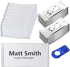 30 Stück Namensschilder Für Kleidung Magnete - Mit Starkem Magnet, Transparent Silber, Karteneinsatz Montiert, Wiederverwendbar Und Stilvolle Namensschilder