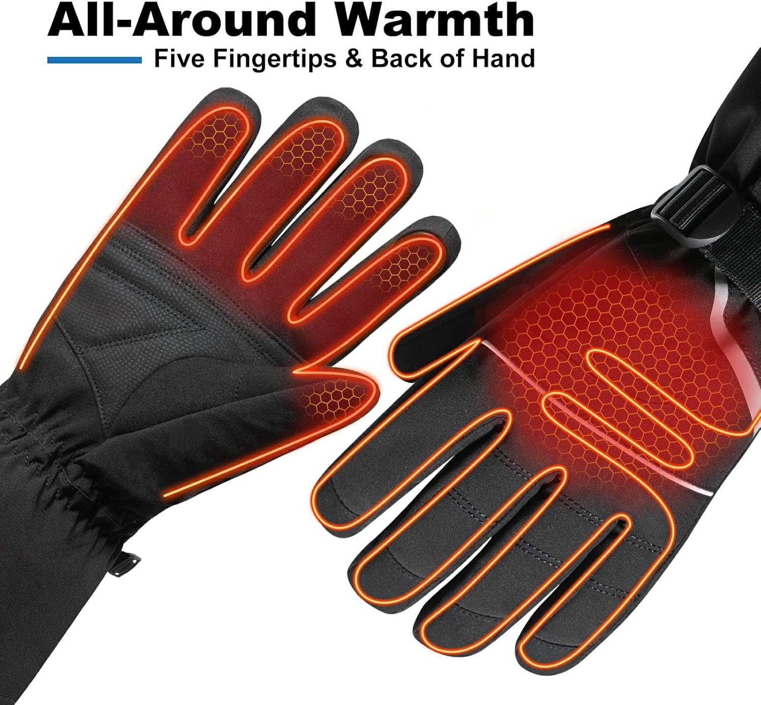 Heated Ski Gloves, Unisex Winter Skiing Gloves, 7.4V Battery Power Rechargeable Heating Glove for Women & Men Skiing, Snowboarding, Snowmobile, Outdoor Sports - Image 2