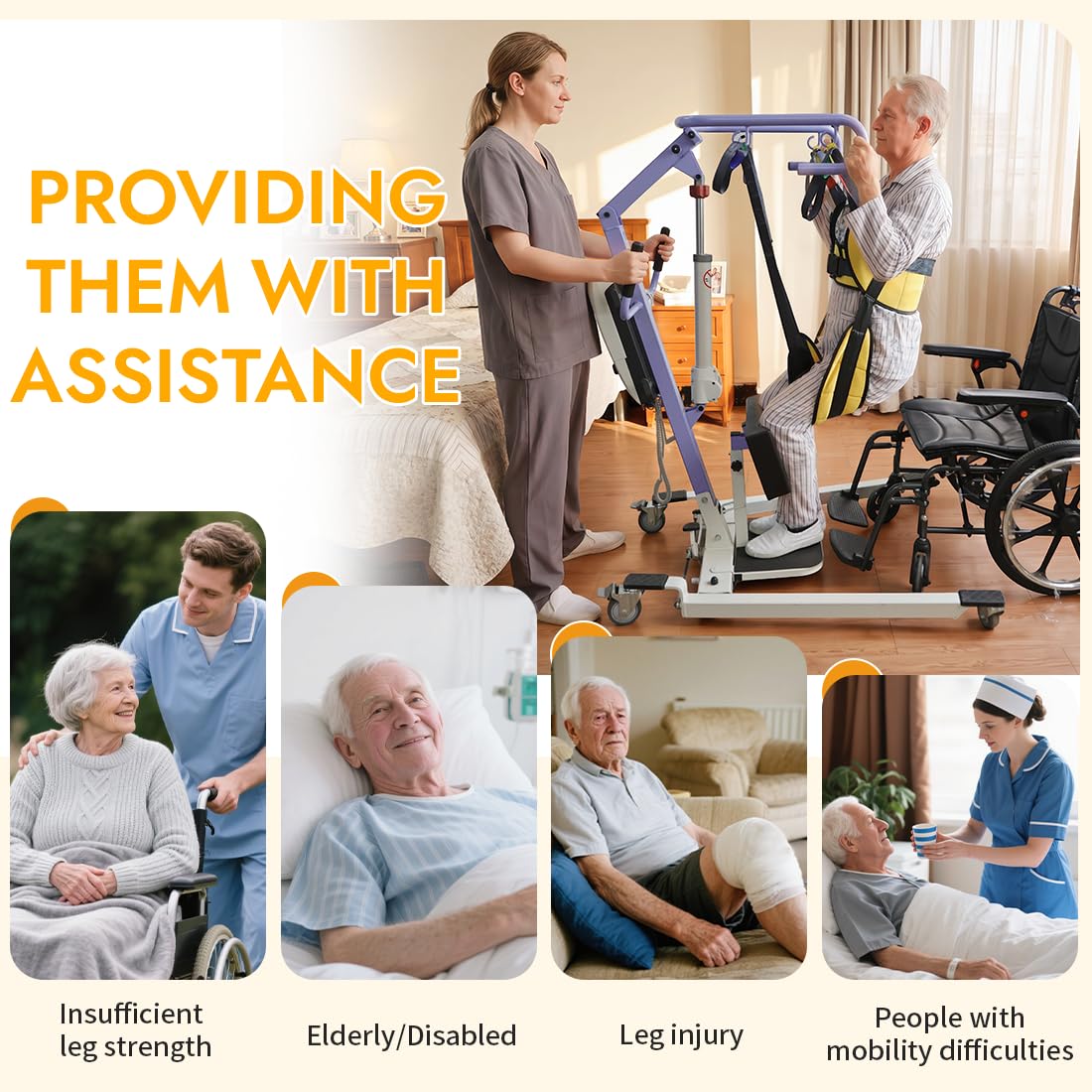Sit to Stand Transfer Sling per anziani e assistenza alla mobilità, supporto antiscivolo per sollevamento con supporto regolabile, comoda imbottitura, si adatta alla maggior parte dei tipi di corpo