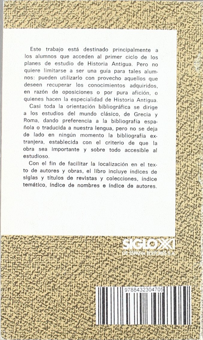 Fuentes y bibliografía para el estudio de la historia antigua