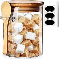 Vista 1 de Spice Jars, Overnight Oats Containers with Airtight Lid and Spoon, Decorative Kitchen Canisters Set, Glass Storage Containers for Coffee, Tea