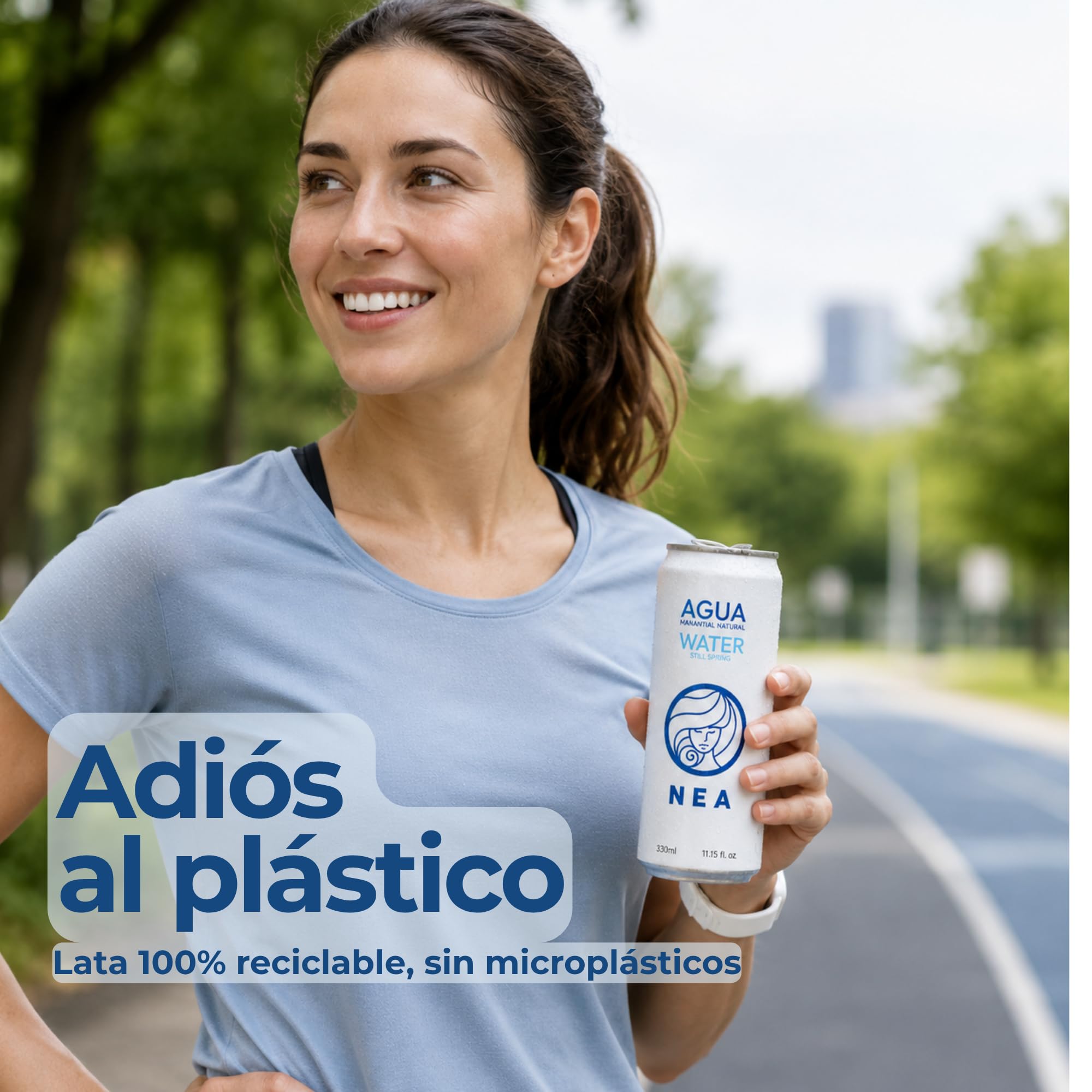 NEA Agua de Manantial en Lata - Manantial Alpes Austríacos - Pack 24 Latas 33cl - Aluminio Sin Plástico BPA Free - Sin Retrogusto Metálico - Hidratación Responsable