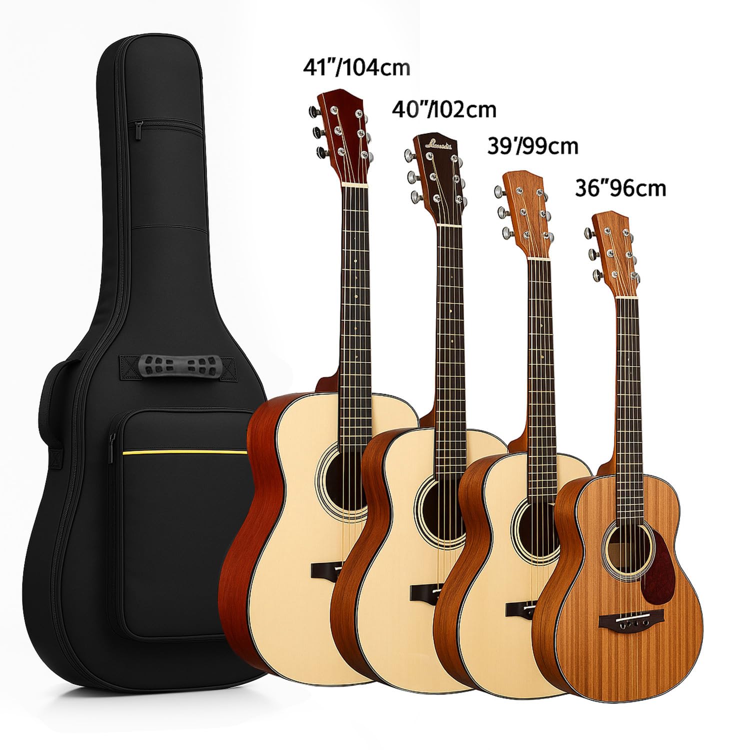 OcioDual Funda Guitarra Española, Funda Guitarra Acustica, Mochila con Bolsillo Exterior y Asa de Transporte, Acolchada, Base de Goma, Impermeable, Guitarras Eléctricas Protección Total
