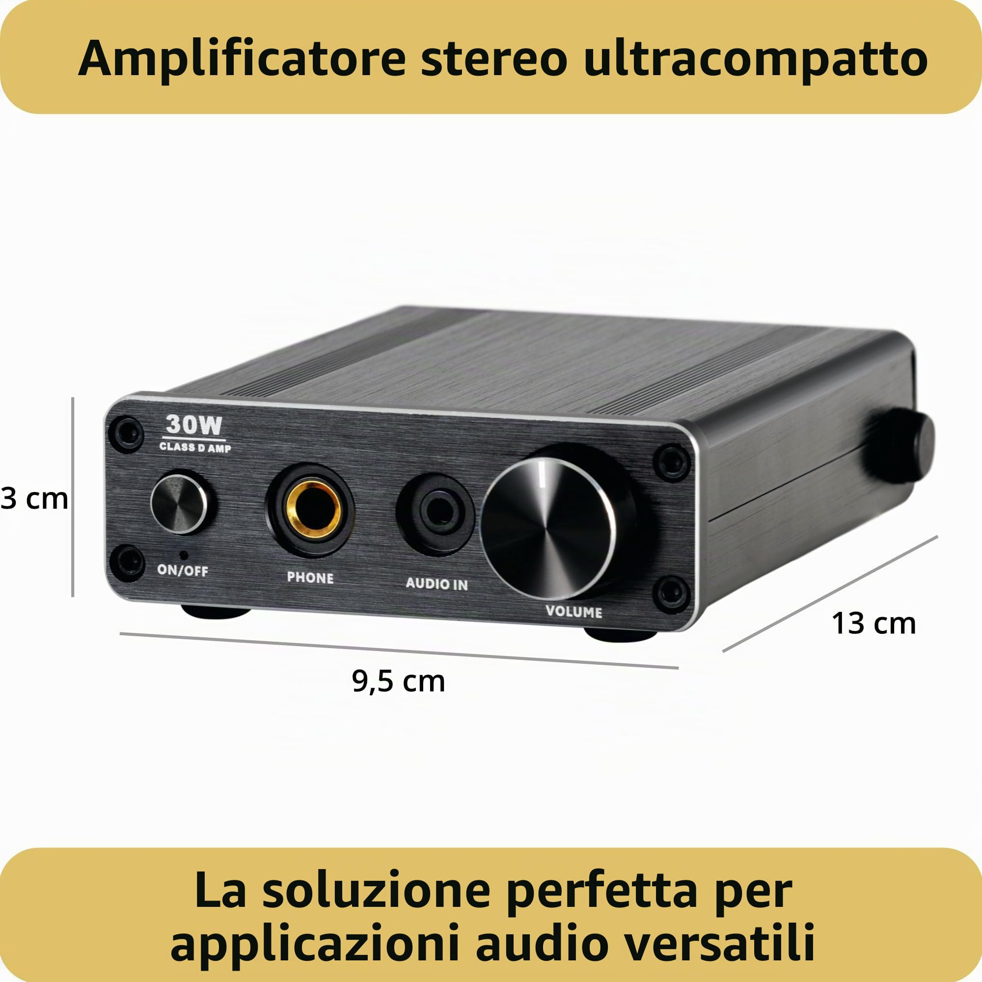 Pronomic MAMP-215 Mini Amplificatore HiFi 30 Watt, Ingresso stereo cinch