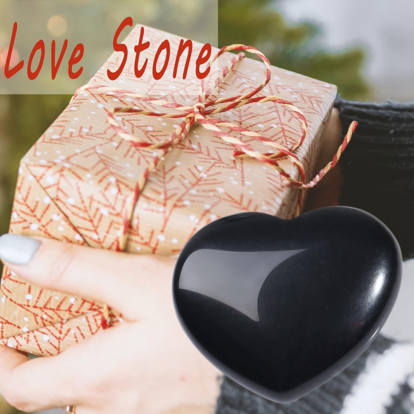 MAIBAOTA 45 mm Black Obsidian Stone Large Heart Stone Healing Crystals Gifts for Women Natural Reiki Gemstone Polished Heart Shaped Rocks Meditation - Image 5