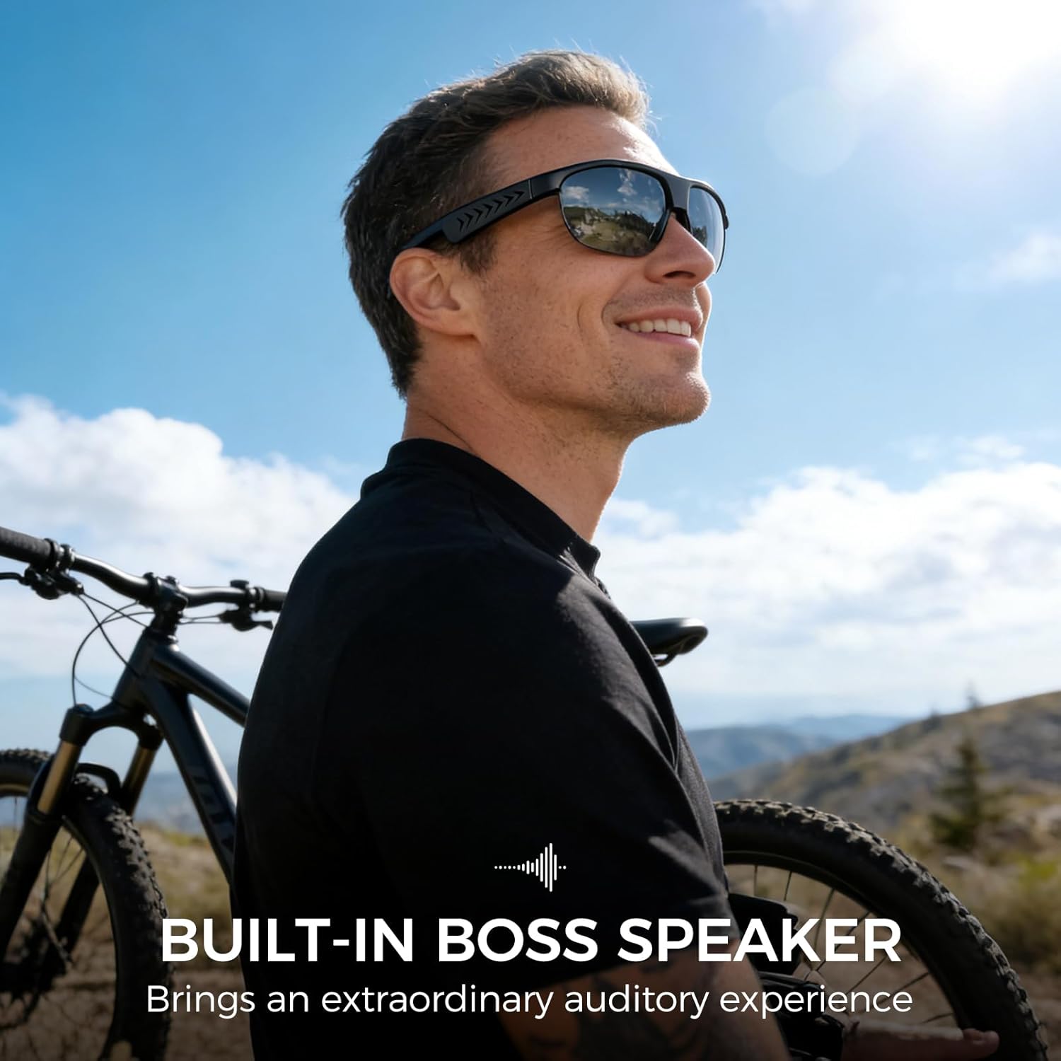 Smart Glasses with Camera & AI Translator (144 Languages), Bluetooth 5.0 Open-Ear Glasses with Speakers, ENC Noise Cancelling, IPX5 Smart Sunglasses for Men/Women, for Cycling Running Travel