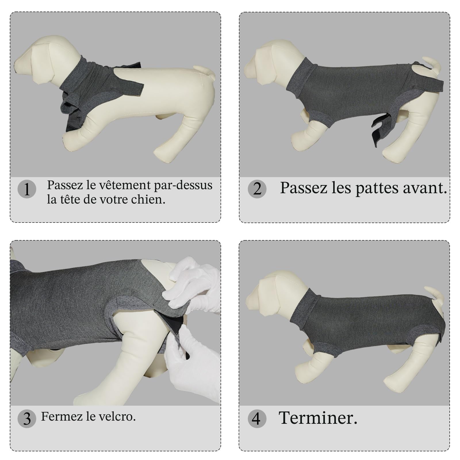 Body Chien Post Operatoire Femelle Male Combinaison Chien Sterilisation Castration Body Medical pour Chienne Anti Lechage après Opération t Shirt Post Operatoire Alternative Collerette Chiens