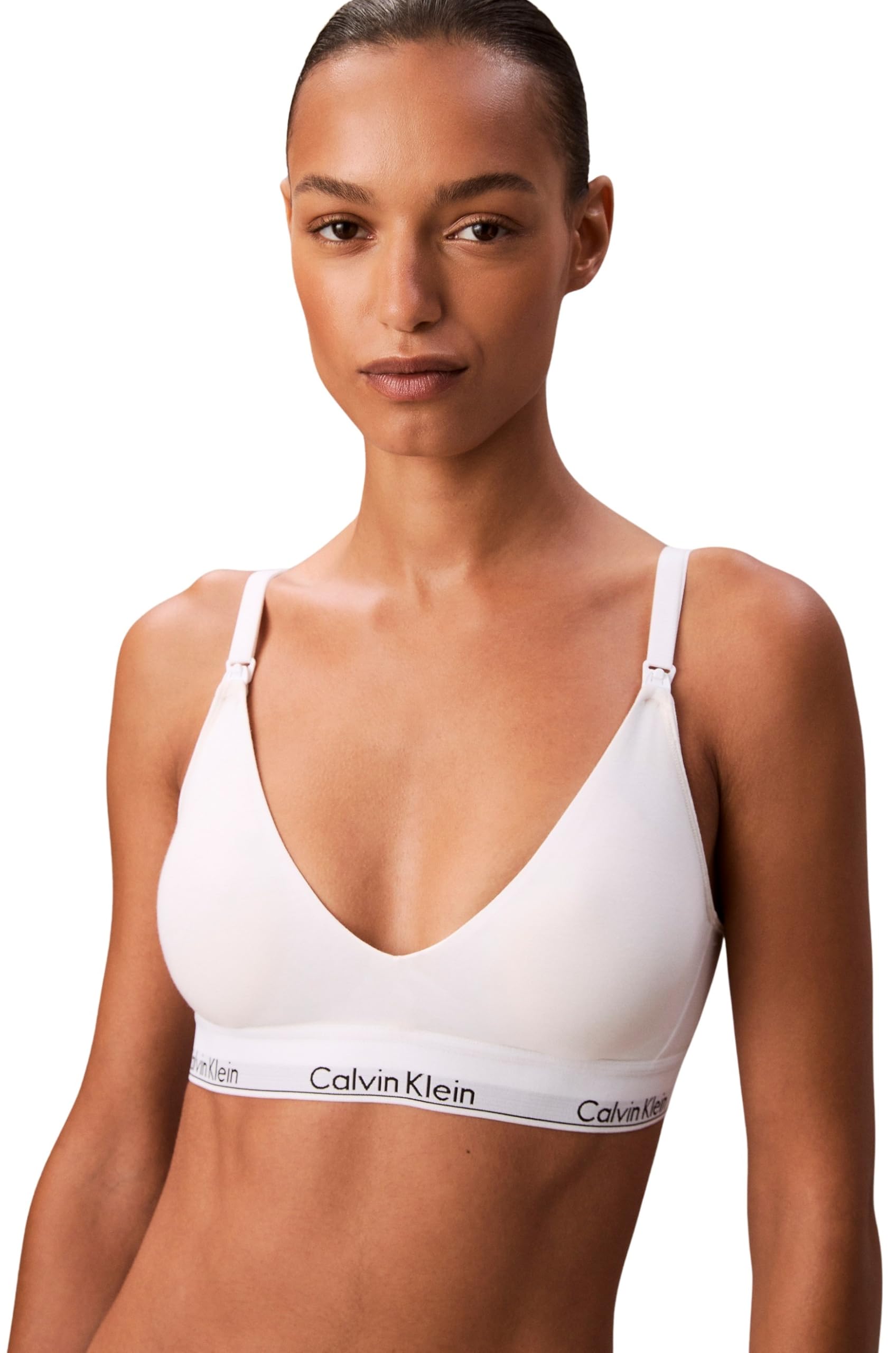 Calvin Klein Women’s Lightly Lined Nursing Bralette, White (White), S
