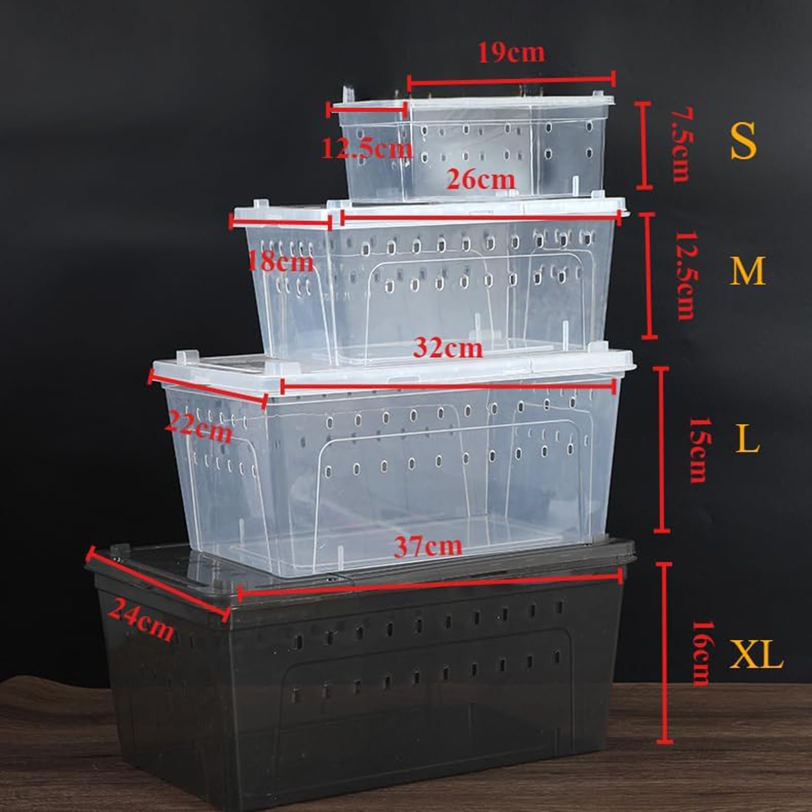 Amazon | 虫かご 大 透明 長方形 爬虫類供給ボックス 積み重ね可能