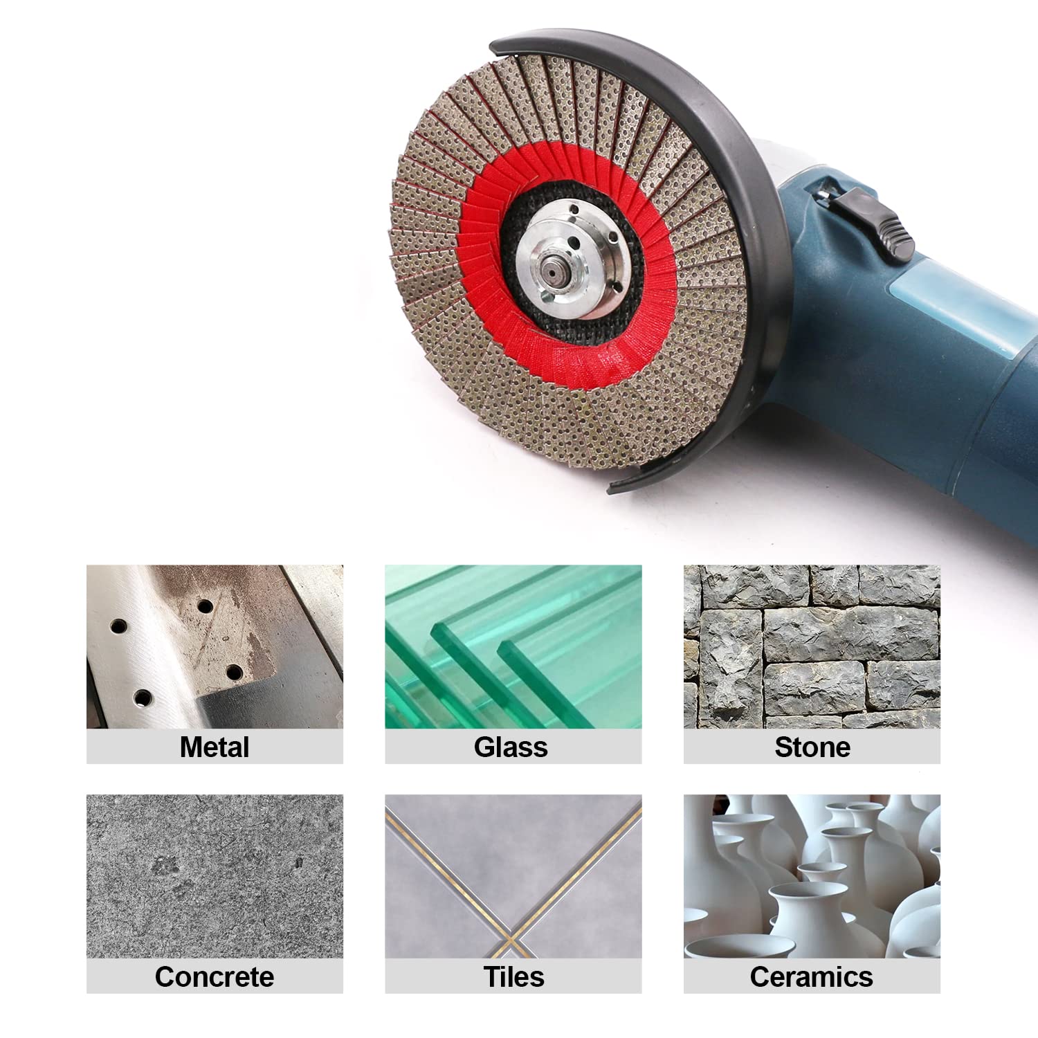 5 Pollice 1pc 120 Grinding Wheels Flap Levigatura Disco Abrasivo per Smerigliatrice Angolare Diamante Levigatura Pad