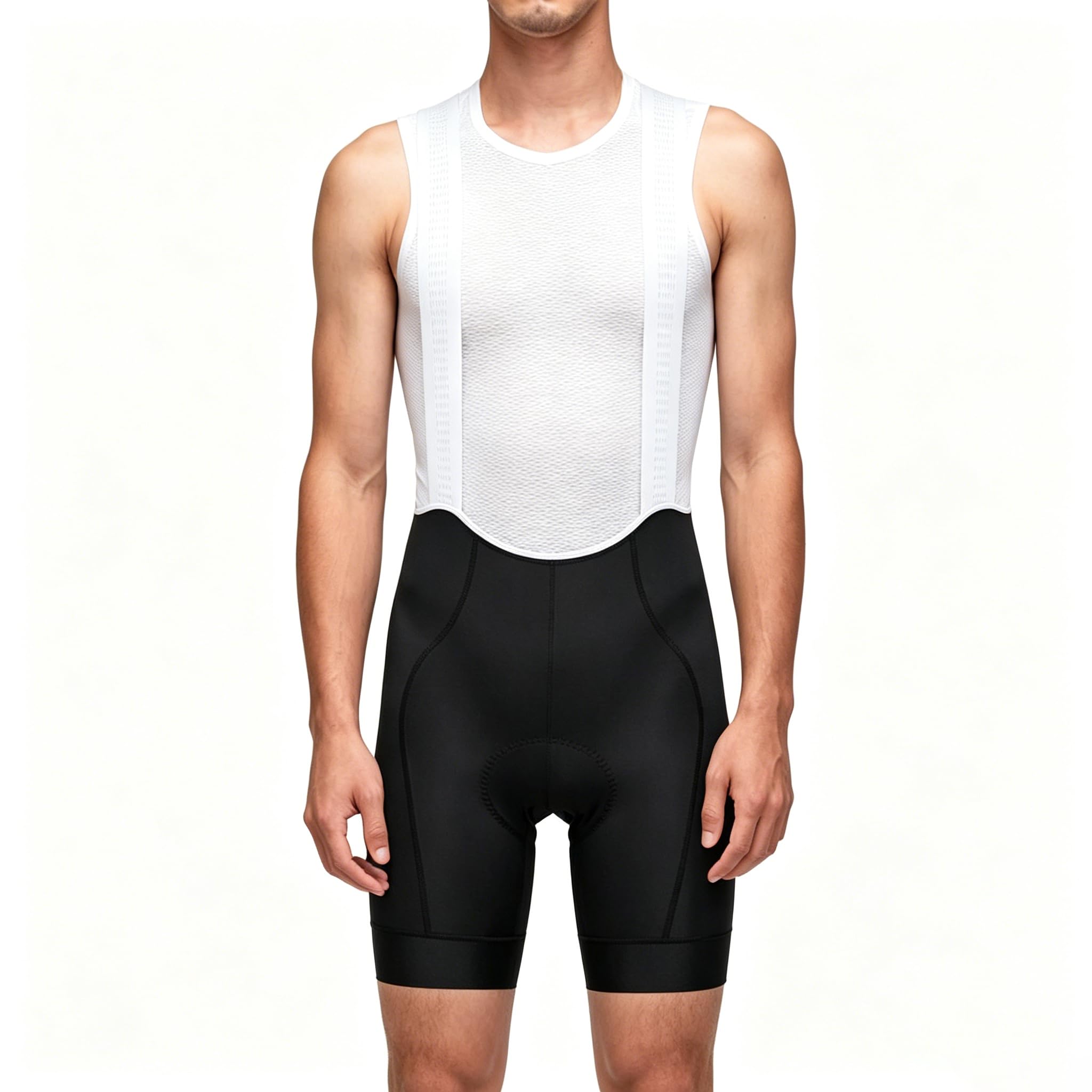 Męskie spodenki rowerowe z szelkami, oddychające, szybkoschnące, antybakteryjne, elastyczne 4-kierunkowo. Rozmiary S–4XL.,White-XXL
