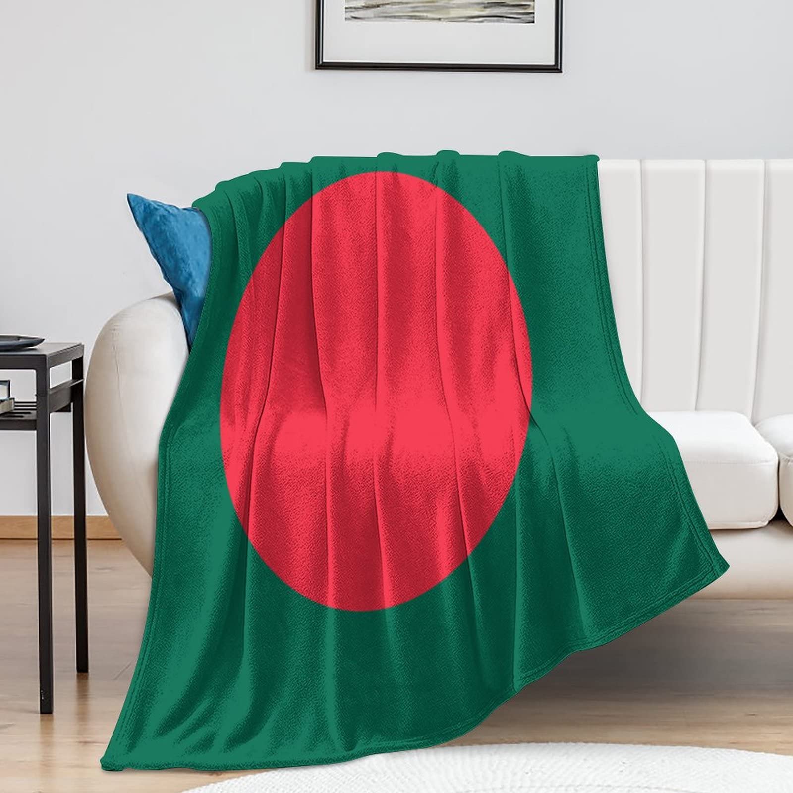 Couverture flanelle drapeau Bangladesh plaid polaire réversible idée cadeau communauté