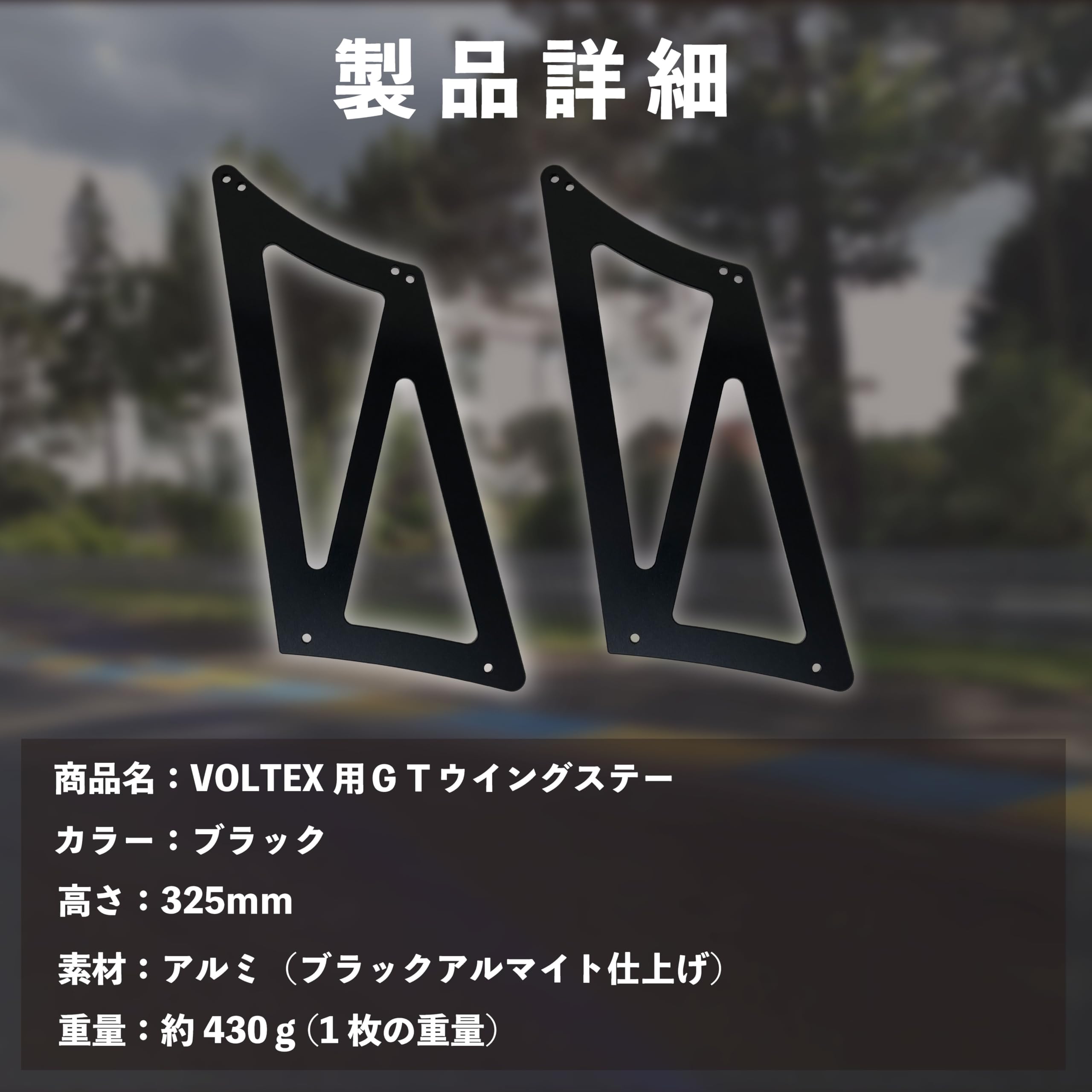 voltex製ステー　200mm　GTウイングステー VOLTEX(ボルテックス) GTウィング用ロングステー(ワンオフ)