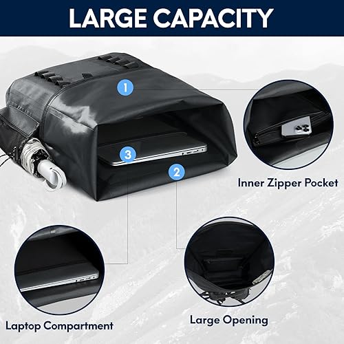 Miniatura 4 de Haimont Mochila seca impermeable 30L TPU ligera Roll Top Dry Bag para hombres mujeres, playa, kayak, viajes, senderismo