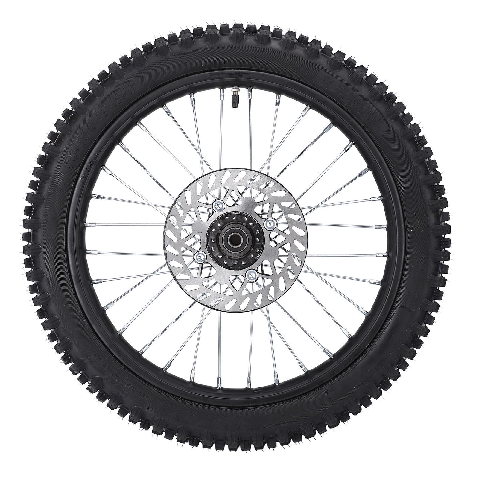 Ausla 17 Zoll Vorderreifen Felgen Reifen Ersatzmontage 70/100-17 2.75-17 mit 12mm Achse und 190mm Bremsscheibe für Dirt Pit Bike RM80 KLX125 Apollo