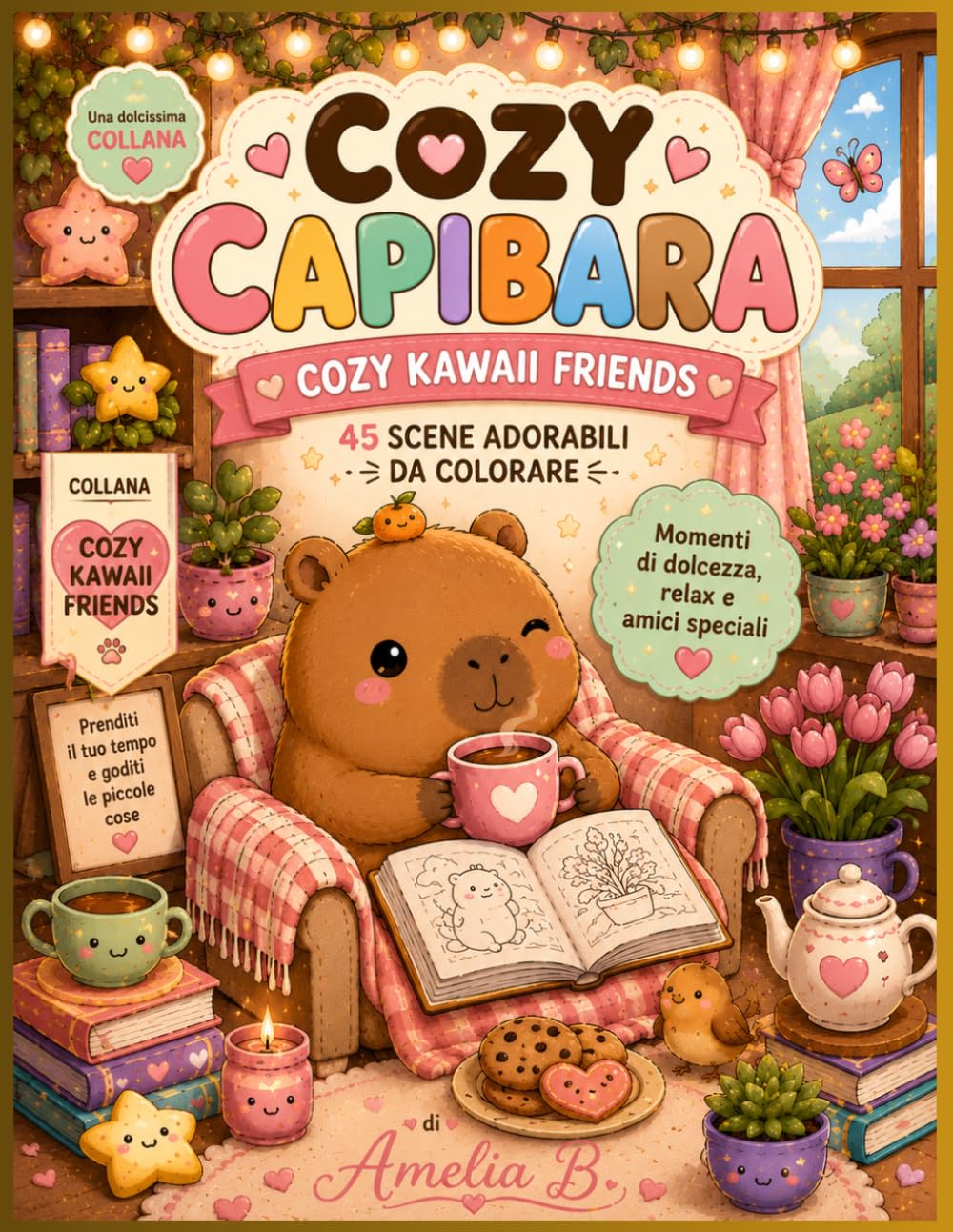 Cozy Capibara - Libro da colorare: Collana Cozy Kawaii Friends